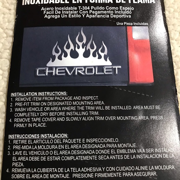 Bully Stick-on Tribal Flame Trim Stainless Steel Decal Mirror Polished T-304 Fla - Picture 14 of 16